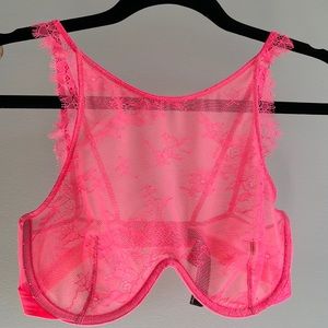 Sexy Victoria’s Secret logo high neck underwire bra - hot/neon pink